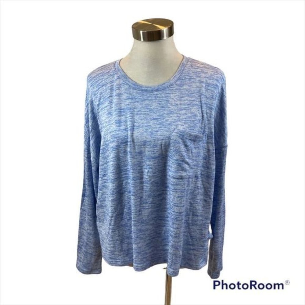 Ladies Banana Republic Luxespun Marled Light Blue Long Sleeved Top Size Large